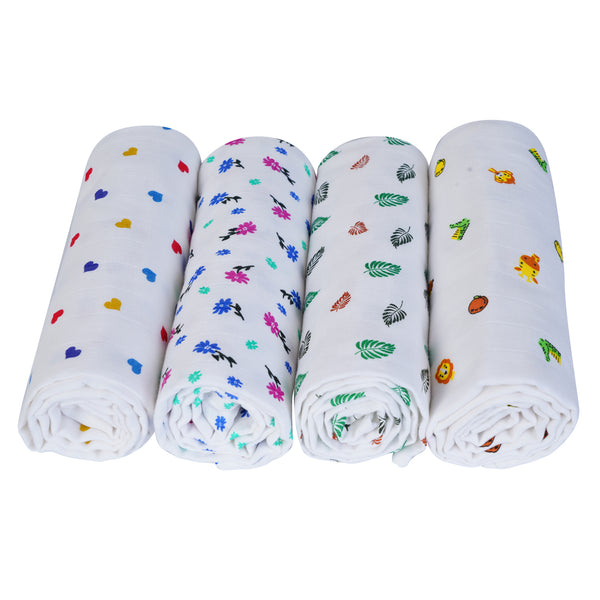 Baby Muslin Swaddles Pack of 4