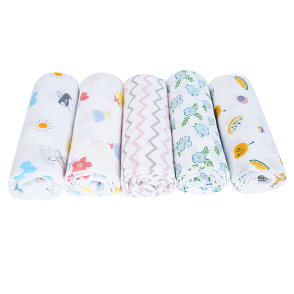 Baby Muslin Swaddles Pack of 5